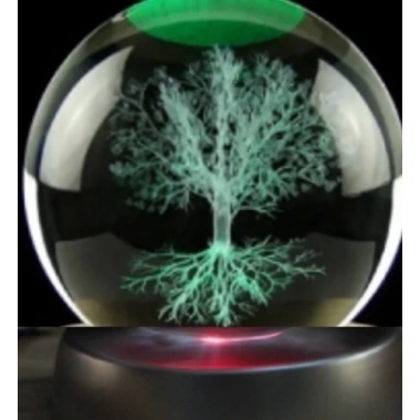 Ağaç Plastik Altlıklı Cam Küre