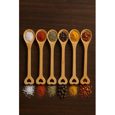 Ahşap Baharat Kaşığı Seti 6’lı 15 cm