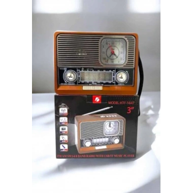 Ahşap Görünümlü Retro Bluetooth Radyo USB,AUX Ve SD Kart Girişli