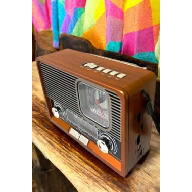 Ahşap Görünümlü Retro Bluetooth Radyo USB,AUX Ve SD Kart Girişli