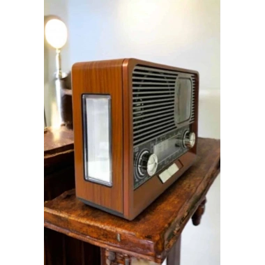 Ahşap Görünümlü Retro Bluetooth Radyo USB,AUX Ve SD Kart Girişli