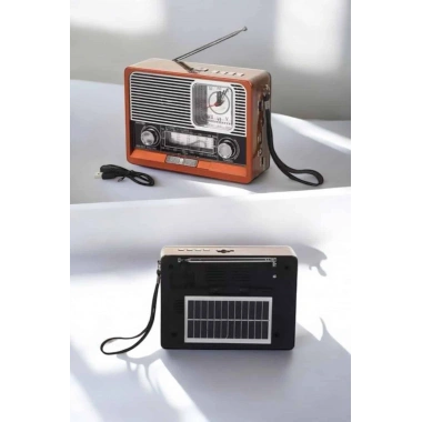 Ahşap Görünümlü Retro Bluetooth Radyo USB,AUX Ve SD Kart Girişli