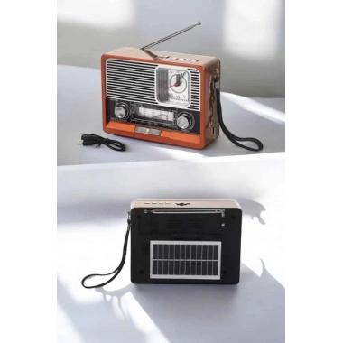 Ahşap Görünümlü Retro Bluetooth Radyo USB,AUX Ve SD Kart Girişli