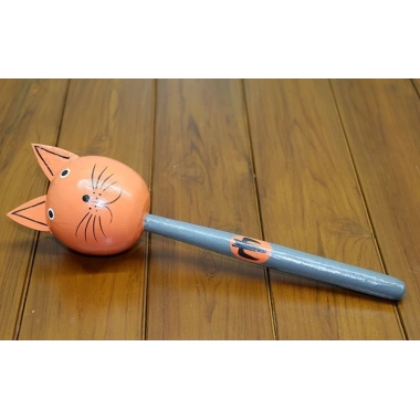 Ahşap Kedili Marakas Tekli Polos:28