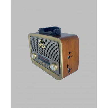 Ahşap Nostaljik Radyo Bluetooth USB SD Kart Destekli