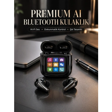 AI Destekli Dokunmatik Ekranlı Kablosuz Bluetooth Kulaklık