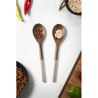 Akasya 2 Li Servis Kaşığı & Sunum Kaşığı & Salata Servis Seti