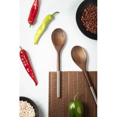 Akasya 2 Li Servis Kaşığı & Sunum Kaşığı & Salata Servis Seti