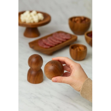 Akasya 2’li Top Tuzluk Biberlik Seti - Şık ve Doğal