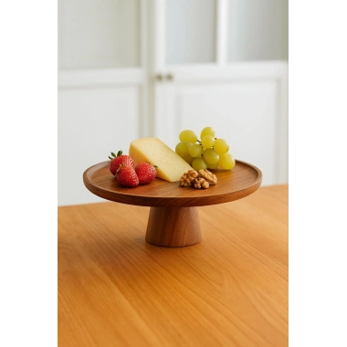 Akasya Ayaklı Sunumluk & Sunum Tabağı & Sunum Servisi 25x25x10 cm