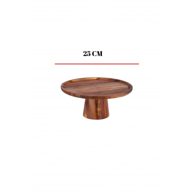 Akasya Ayaklı Sunumluk & Sunum Tabağı & Sunum Servisi 25x25x10 cm