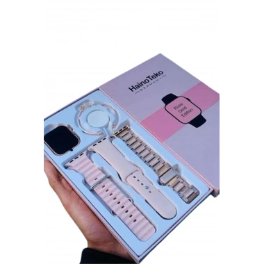 Akıllı Saat 3 Kordonlu Ve Aksesuarlı Bayanlar Için Şık Rose renk