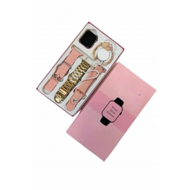 Akıllı Saat 3 Kordonlu Ve Aksesuarlı Bayanlar Için Şık Rose renk