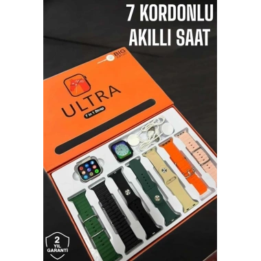 Akıllı Saat 7 Kordonlu Metal,Plastik Ve Hasır Kordon Seçeneği