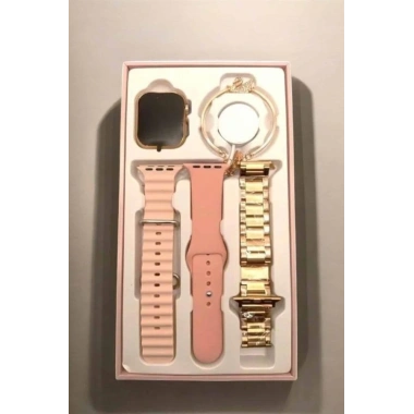 Akıllı Saat Amoled Ekran 3 Kordonlu Aksesuar Hediyeli Sesli Görüşme