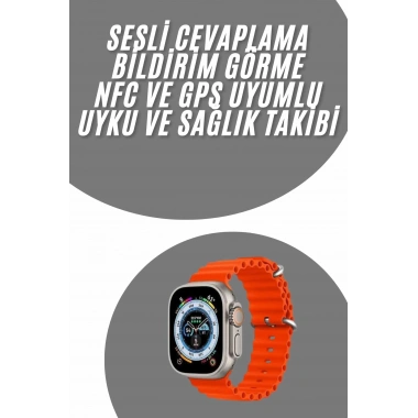 Akıllı Saat Android ve İOS Uyumlu 49 MM NFC Özelliği GPS Takibi