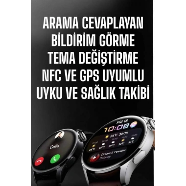 Akıllı Saat Bildirim Görme Amoled Ekran GPS Uyumlu Sesli Görüşme