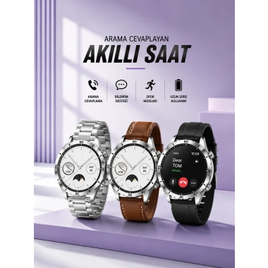 Akıllı Saat Bildirim Görme Sesli Görüşme Çoklu Kordon GPS Takibi