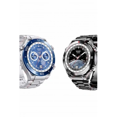 Akıllı Saat Çelik Kordonlu Amoled Ekran Android ve İOS Uyumlu Çağrı Cevaplayabilen