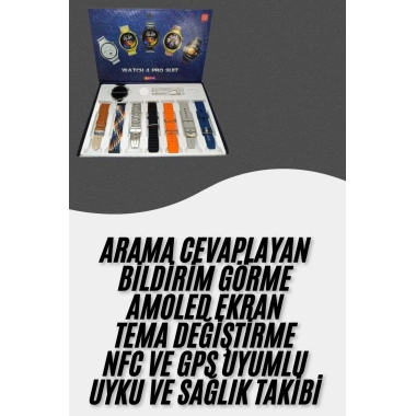Akıllı Saat Çoklu Kordon Seçenekli Dokunmatik Ekran Nabız Sensörlü