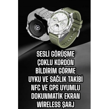 Akıllı Saat Sesli Görüşme Titreşimli Nabız Sensörlü Spor Modları