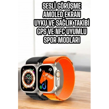 Akıllı Saat Uyku ve Spor Takibi Yeni Nesil Bluetooth Bağlantılı Amoled Ekran