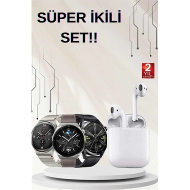 Akıllı Saat ve Kulaklık Seti Dokunmatik Ekran 5.0 Bluetooth Bağlantılı Sesli Görüşme