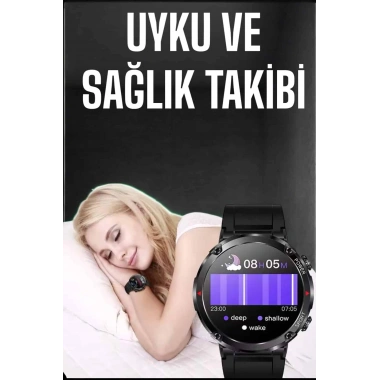 Akıllı Saat Yeni Nesil Bluetooth Bağlantılı Uyku ve Sağlık Takibi NFC ve GPS
