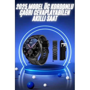 Akıllı Saat Yeni Nesil Üç Kordonlu Nabız Ölçer Çağrı Cevaplama