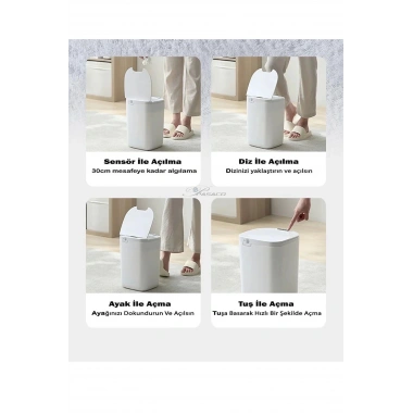 Akıllı Teknolojik Çöp Kutusu Otomatik Sensörlu Çöp Kutusu Piller Dahil Çöp Kovası 20L