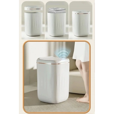 Akıllı Teknolojik Çöp Kutusu UV Işıklı Otomatik Aç Kapat Sensörlü Mutfak Banyo Ev 20L