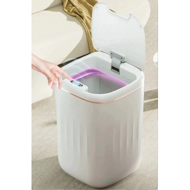 Akıllı Teknolojik Çöp Kutusu UV Işıklı Otomatik Aç Kapat Sensörlü Mutfak Banyo Ev 20L
