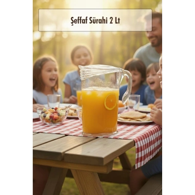 Akrilik 2 Lt Şeffaf Sürahi (Buzdolabı Kapak Rafına Sığar)