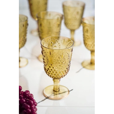 Akrilik Amber Tekli Kadeh & Su Meşrubat Kahve Yanı Bardağı 450 ml ( Cam Değildir )