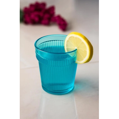 Akrilik Aquamarin 6lı Kısa Bardak & Su Meşrubat Kahve Yanı Bardağı 300 ml ( Cam Değildir )