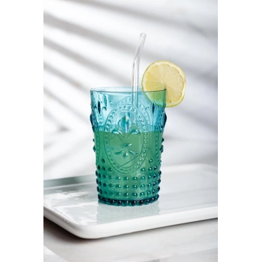 Akrilik Aquamarin 6lı Kısa Bardak & Su Meşrubat Kahve Yanı Bardağı 400 ml ( Cam Değildir )