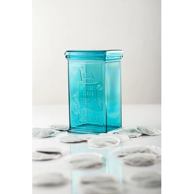 Akrilik Aquamarin Şeker Kahve Çay Kavanozu 500 Ml (Vakum Kapak )