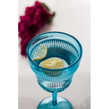 Akrilik Aquamarin Tekli Kadeh & Su Meşrubat Kahve Yanı Bardağı 300 ml ( Cam Değildir )