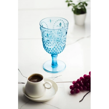 Akrilik Aquamarin Tekli Kadeh & Su Meşrubat Kahve Yanı Bardağı 450 ml ( Cam Değildir )