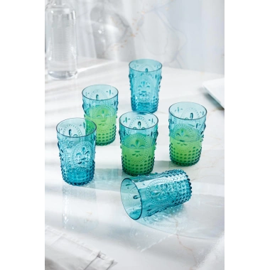 Akrilik Aquamarin Tekli Kısa Bardak & Su Meşrubat Kahve Yanı Bardağı 400 ml ( Cam Değildir )