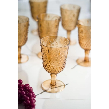 Akrilik Bal Tekli Kadeh & Su Meşrubat Kahve Yanı Bardağı 450 ml ( Cam Değildir )