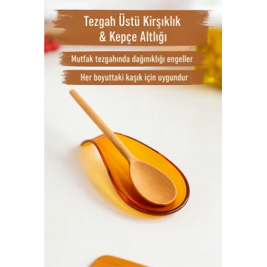 Akrilik Bal Tezgah Üstü Kirli Kaşıklık & Kepçe Altlığı