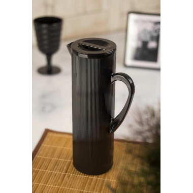 Akrilik Barok 1,5 Lt Siyah Sürahi (Buzdolabı Kapak Rafına Sığar)