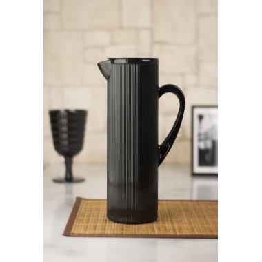 Akrilik Barok 1,5 Lt Siyah Sürahi (Buzdolabı Kapak Rafına Sığar)