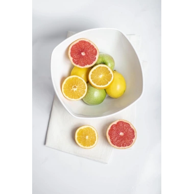 Akrilik Barok Beyaz Büyük Kare Meyve & Salata Kasesi & Karıştırma Kabı / 3,3 Lt  (CAM DEĞİLDİR)