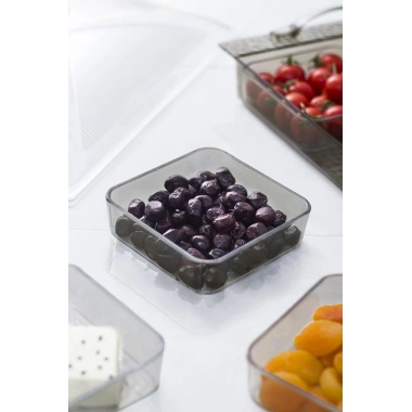 Akrilik Barok Füme 6 Bölmeli Tek Kapaklı Büyük Kahvaltılık