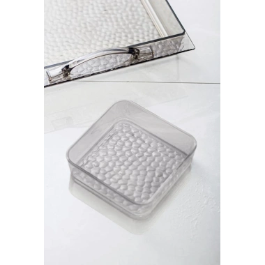 Akrilik Barok Füme 6 Bölmeli Tek Kapaklı Büyük Kahvaltılık