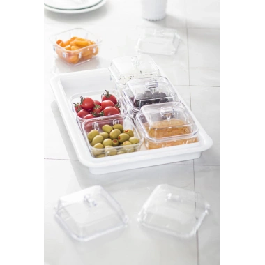 Akrilik Beyaz 6’lı Kapaklı Kahvaltılık Kahvaltı Seti & Saklama Kabı (Cam Değildir)