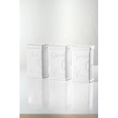 Akrilik Beyaz Şeker Kahve Çay Kavanozu 500 Ml (Vakum Kapak )