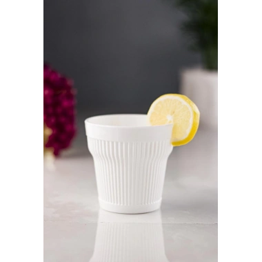 Akrilik Beyaz Tekli Kısa Bardak & Su Meşrubat Kahve Yanı Bardağı 300 ml ( Cam Değildir )